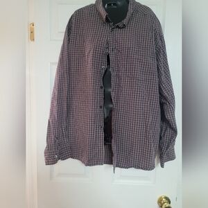 Dockers Navy and Red Plaid Long Sleeve Shirt